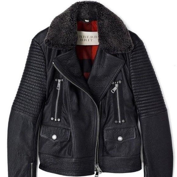 *SOLD* NWOT Burberry Vintage Leather Jacket Womens - Picture 1 of 5